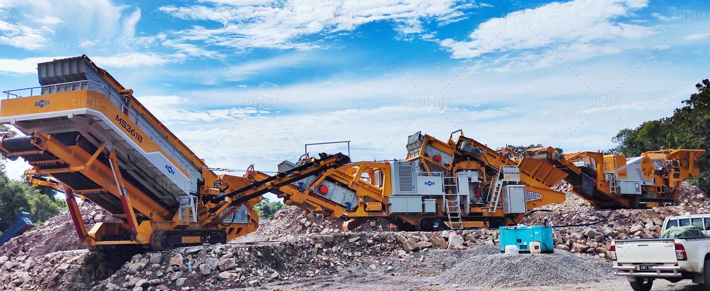 working view of mobile granite crusher plant in Malaysia