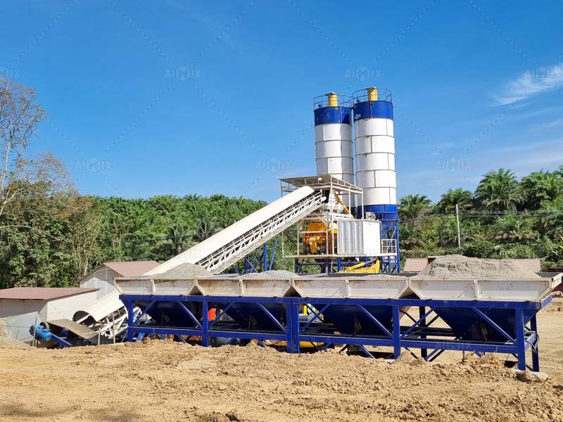 60 ton stationary batching plant in Kalimantan, Indonesia